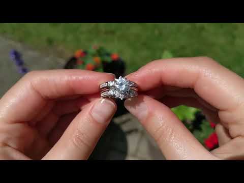 1.01 Ct. Half Halo Prong and Channel Set Ring Guard - TwoBirch TB-GUARD-0025-WG-L