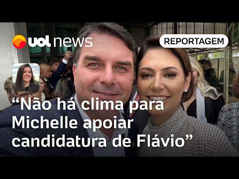 Clima para Michelle Bolsonaro apoiar Flávio é nenhum; PL tenta reconciliação | Carla Araújo