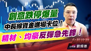 創意跌停爆量，中長線資金進場卡位！精材、均豪反彈急先鋒！｜台股攻略｜劉烱德 (圖)