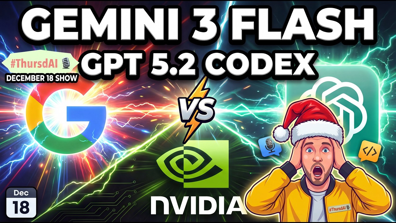 Thumbnail for ThursdAI - 18. december - Gemini 3 Flash, Nemotron 3 Nano, ChatGPT Image 1.5 & Mere AI