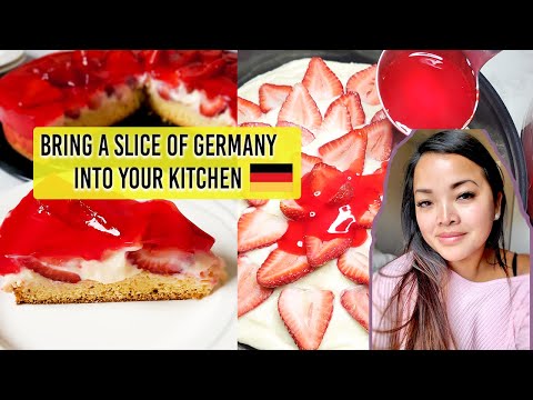 Strawberry Vanilla Pudding Cake (Erdbeerkuchen mit Vanillepudding)