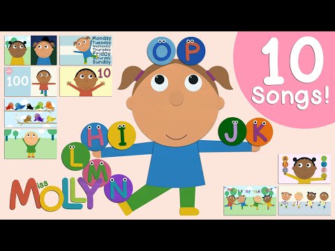 Miss Molly Songs: 1 Alphabet, Counting, Colors, Numbers, Opposites | The ALPHABET Kids