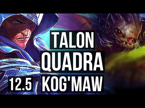 TALON vs KOG'MAW (MID) | Quadra, 800+ games, Legendary, 1.0M mastery | NA Diamond | 12.5