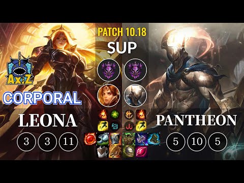 AXIZ Corporal Leona vs Pantheon Sup - KR Patch 10.18