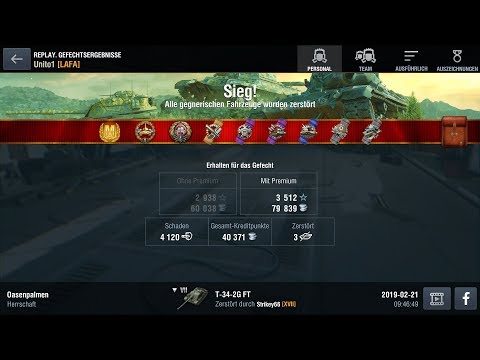 WoT Blitz T-34-2g-FT /ACE 4120 Dmg