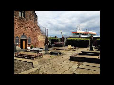 Birkenhead Priory and Cammell Laird Shipyards and the Mersey from the spire