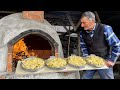 National Pastries in the Village of Azerbaijan! Hot Dish In Cold Winter