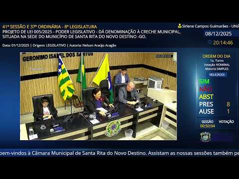 SESSÃO EXTRAORDINARIA DA CÂMARA MUNICIPAL DE SANTA RITA DO NOVO DESTINO - DIA 08-12-2025