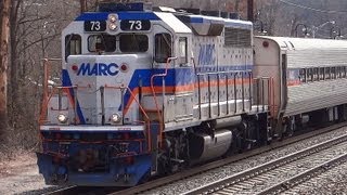 preview picture of video 'MARC EMD GP39 Engine #73 in Odenton, MD'