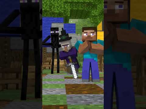NoobMaster - Enderman & Pickaxe & Witch Dancing [Minecraft Animation] #shorts