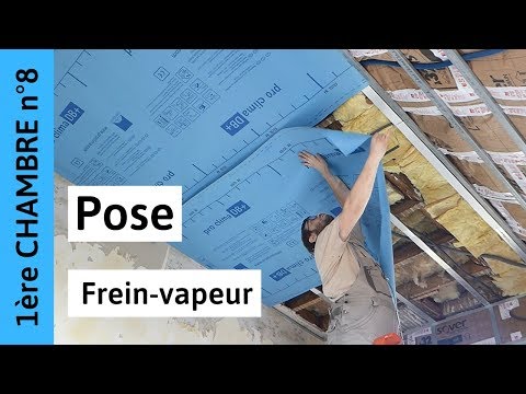 Pose du frein vapeur et des plaques de plâtre (chambre 1, épisode 8)