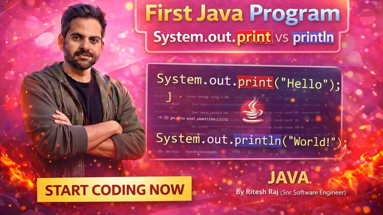 First Java Program | System.out.print vs println
