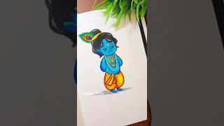 Little krishna drawing easy ❤️ | #shorts #viral #youtubeshorts #lipikaarts #krishnadrawing