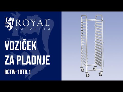 videoposnetek - Voziček za pladnje - 16 rež za pladnje