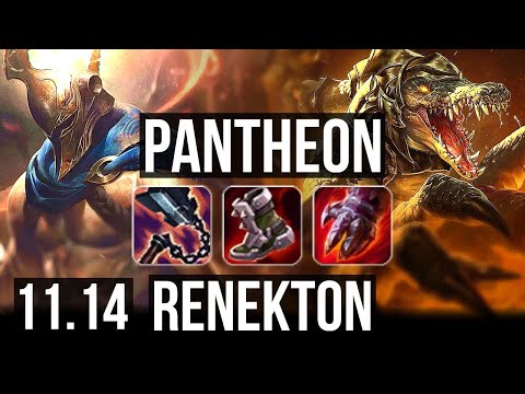 PANTHEON vs RENEKTON (TOP) | 4.0M mastery, 1200+ games, 5/2/10 | KR Master | v11.14