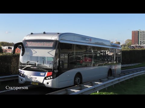 Hybride RET Bus Lijn 245 bij Snelweg en Beverwaard