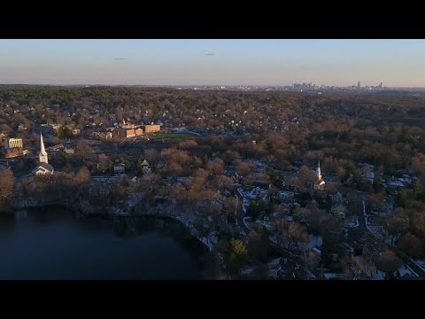 From Horn Pond in Woburn to Winchester MA, Drone Footage (Full Flight)