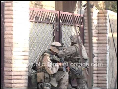 Operation Phantom Fury combat footage from Fallujah - Rooftop fighting breaching night fighting