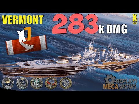 Vermont 7 Kills & 283k Damage | World of Warships Gameplay