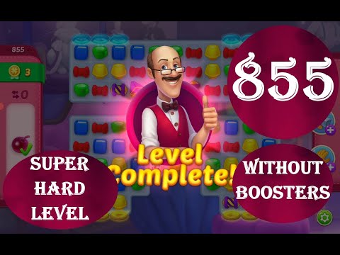 Homescapes Level 855 - [21 moves] [2022] [HD] solution of Level 855 Homescapes[No Boosters]