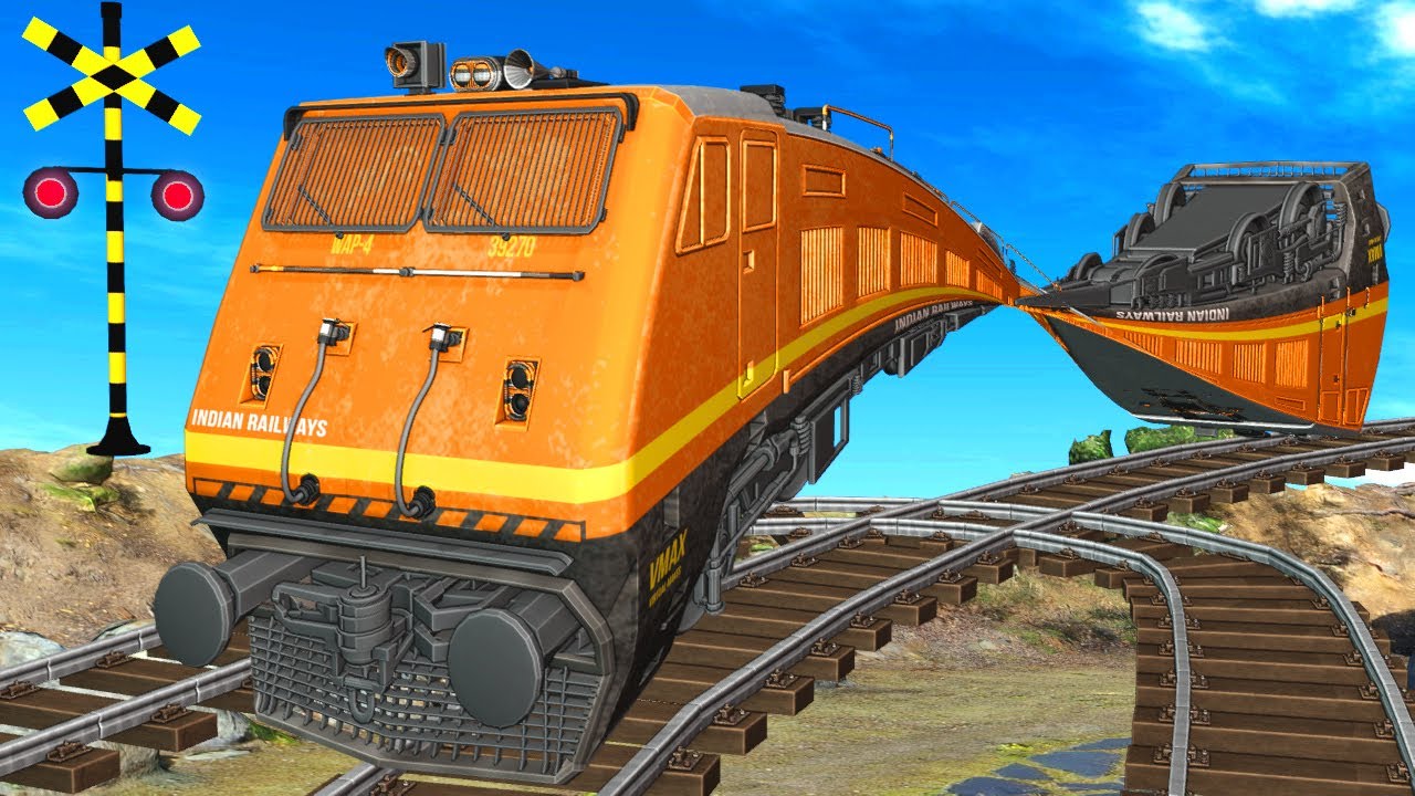 【踏切アニメ】変な電車 Railroad Crossing Train Animation