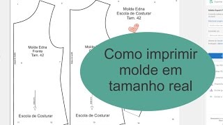 Como imprimir moldes em tamanho real