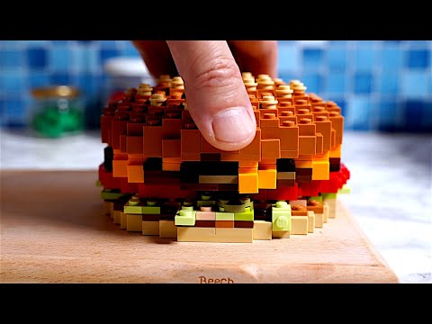 Lego Cheese Burger / Stop Motion Cooking & ASMR