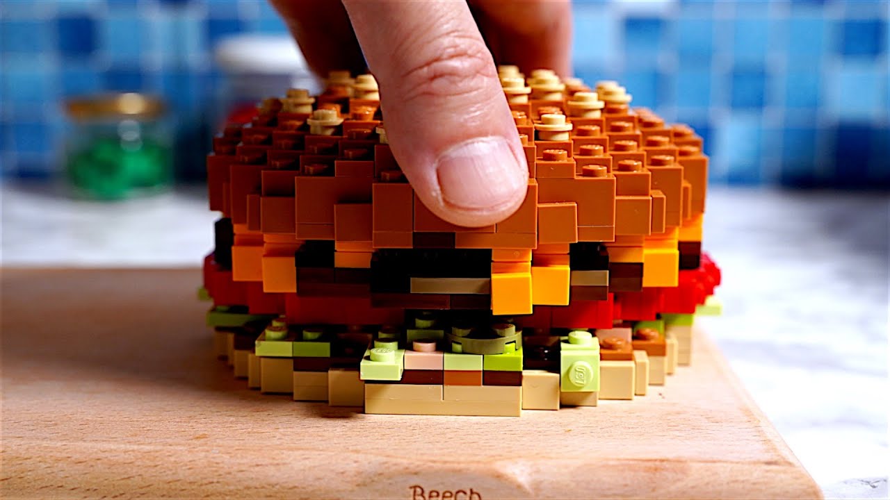 Lego Cheese Burger / Stop Motion Cooking & ASMR