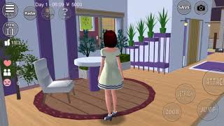 ID aesthetic purple home girl's decoration in Sakura School Simulator | Bagi bagi id props + review