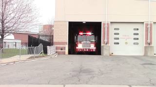 preview picture of video 'Jersey City, NJ Ladder 3 responding 4-8-15'