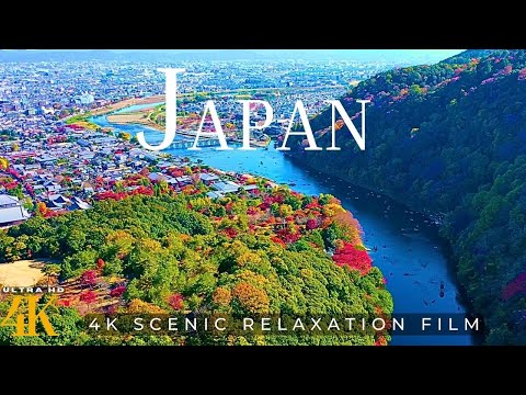 FLYING OVER JAPAN (4K ULTRA HD) | Amazing Nature Scenery with Relaxing Music