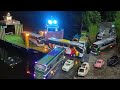 Antrian Kendaraan Bus Rc Truck Tangki Menuju Pelabuhan Kapal Pelni Kapal Cargo Wongrc406