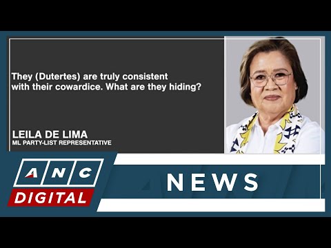 De Lima on Paolo Duterte's refusal to appear before ICI: 'Cowardice' | ANC
