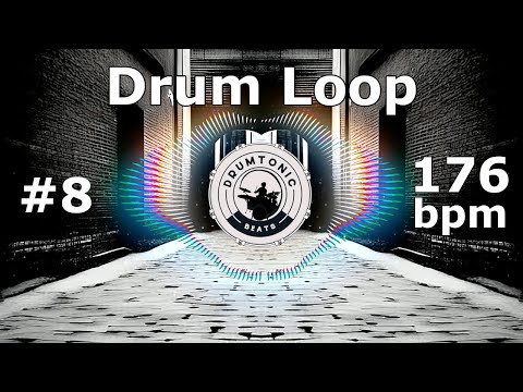 #8 Drum Loop 176 bpm 🥁 Bass Guitar Backing Tracks 🥁 2 Variations - DrumTonic Beats