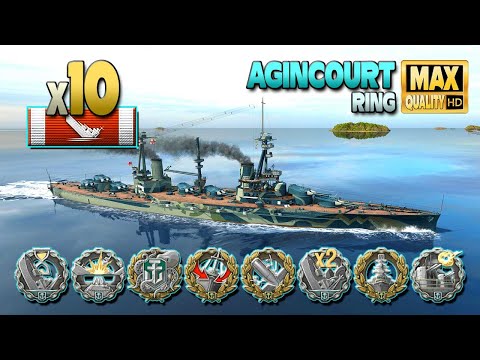 Battleship Agincourt: 10 ships destroyed - World of Warships