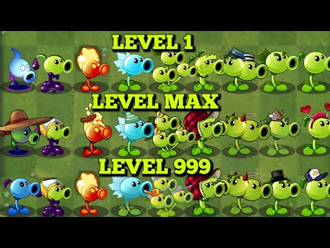 All Peashooter Level 1 VS Level Max VS Level 999 || Who Will Win || Pvz2