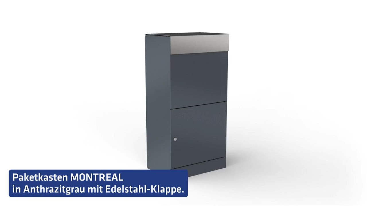 Paketbox | MONTREAL | Anthrazit | Edelstahl-Klappe Video