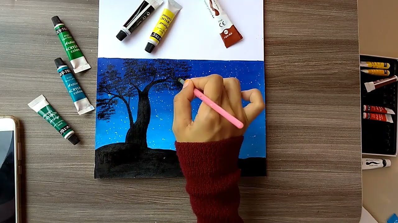 acrylic painting step by step instructions scenary by ris nanda