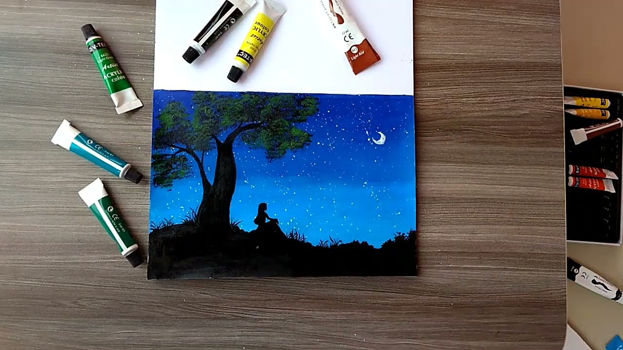 acrylic painting step by step instructions scenary by ris nanda