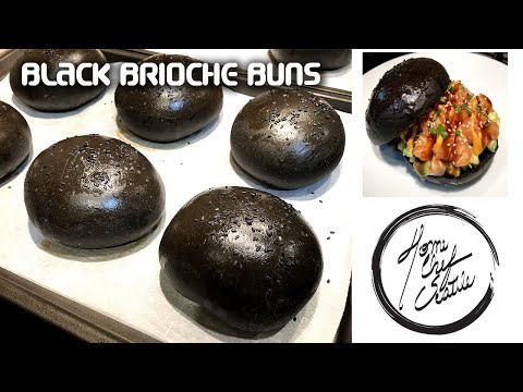 BLACK BRIOCHE BUNS - Squid Ink Burger Buns