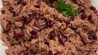 CARIBBEAN RICE AND PEAS | JAMAICAN RICE & PEAS IN INSTANT POT/PRESSURE COOKER| || FRUGALLYT