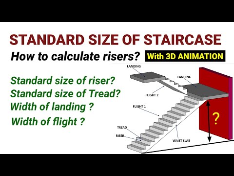 Standard size of staircase | Components of staircase | How to calculate number of risers |civil tuto