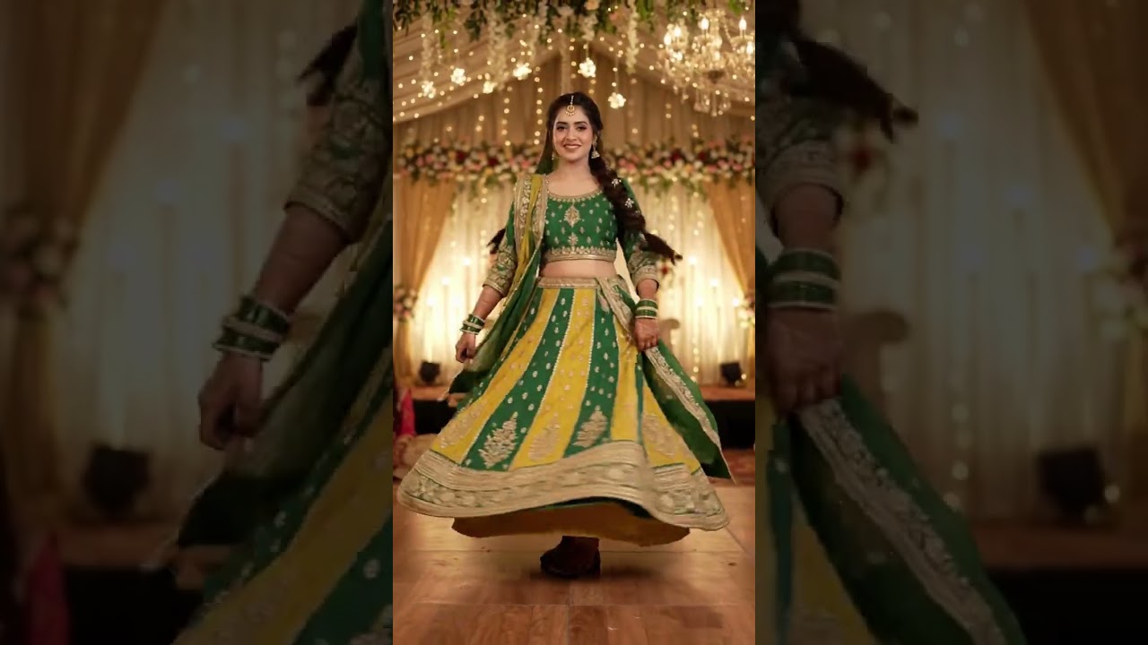 //Mehndi Green Dress Dance 💚💛 | Trending Mehndi Dance 2026 | Bridal Mehndi Lehenga | Sajid Ki Duniya