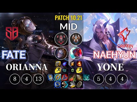 SB FATE Orianna vs GRF Naehyun Yone Mid - KR Patch 10.21