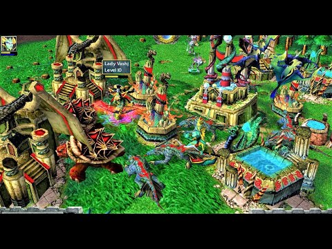 Warcraft 3 Race Gameplay - Naga Vs 2 Undead (Normal & No Royal Guards)