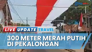 Sepanjang Jalan Dukuh Kaum Pekalongan Dipenuhi Bendera Merah Putih Sepanjang 300 Meter