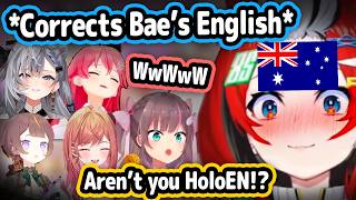 Bae's English Getting Questioned By Everyone Is Too Funny and Leads To Cute Embarrassment【Hololive】