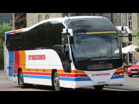 "Retro Stagecoach Liveried" 53722 (SV11 FSC) in Birnam 9/6/21