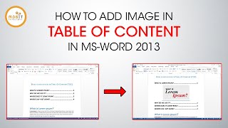 How to add picture in table of contents word | How to insert picture in table in word