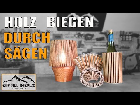 With this sawing technique you can easily bend wood - Wood shapes - Build your own wooden lamp
